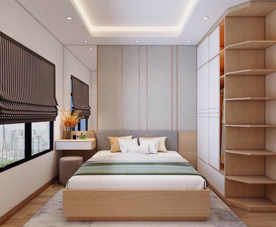 Thiết kế nội thất chung cư 70m2 2 phòng ngủ 