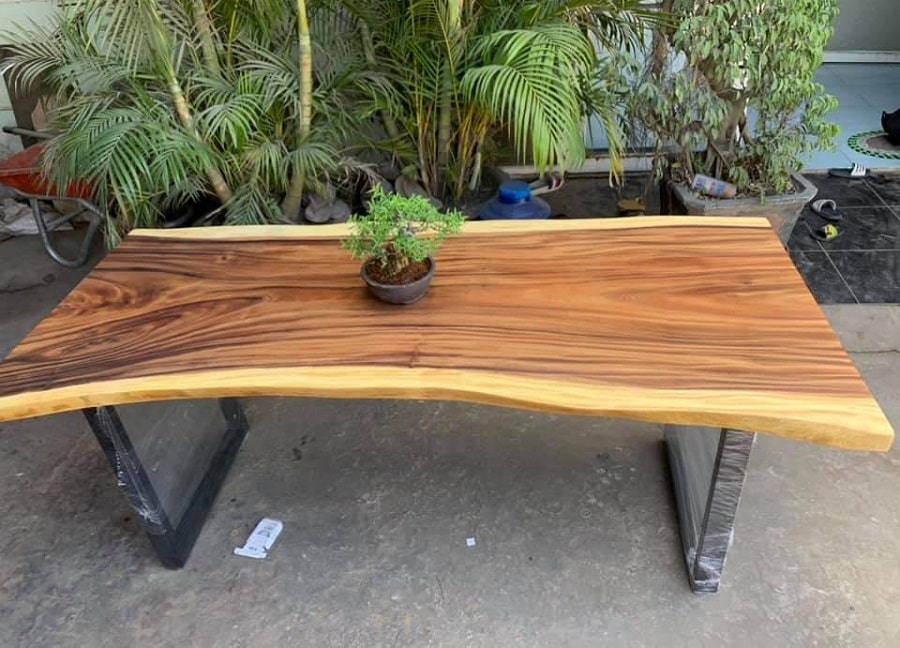 bàn làm việc gỗ nguyên tấm TS134