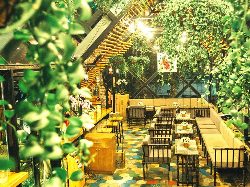 quán cafe nhiều cây xanh ở Hà Nội