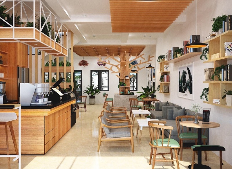 Thiết kế nội thất quán cà phê tiết kiệm không gian và chi phí: Bạn sẽ bất ngờ khi thấy những mẫu thiết kế quán cà phê nhỏ đẹp và tiết kiệm chi phí. Với không gian được tối ưu hóa và thiết kế thông minh, bạn sẽ có được một không gian đầy đủ tiện nghi và cảm giác thoải mái nhưng vẫn đẹp mắt.