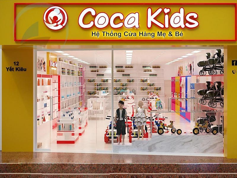 thiết kế cửa hàng quần áo trẻ em