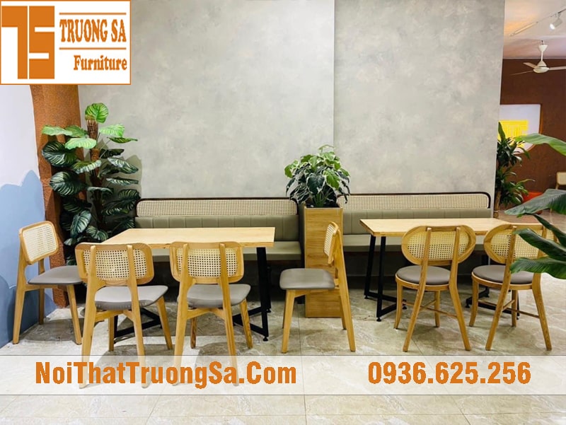 Bộ bàn ghế gỗ quán cafe TS672